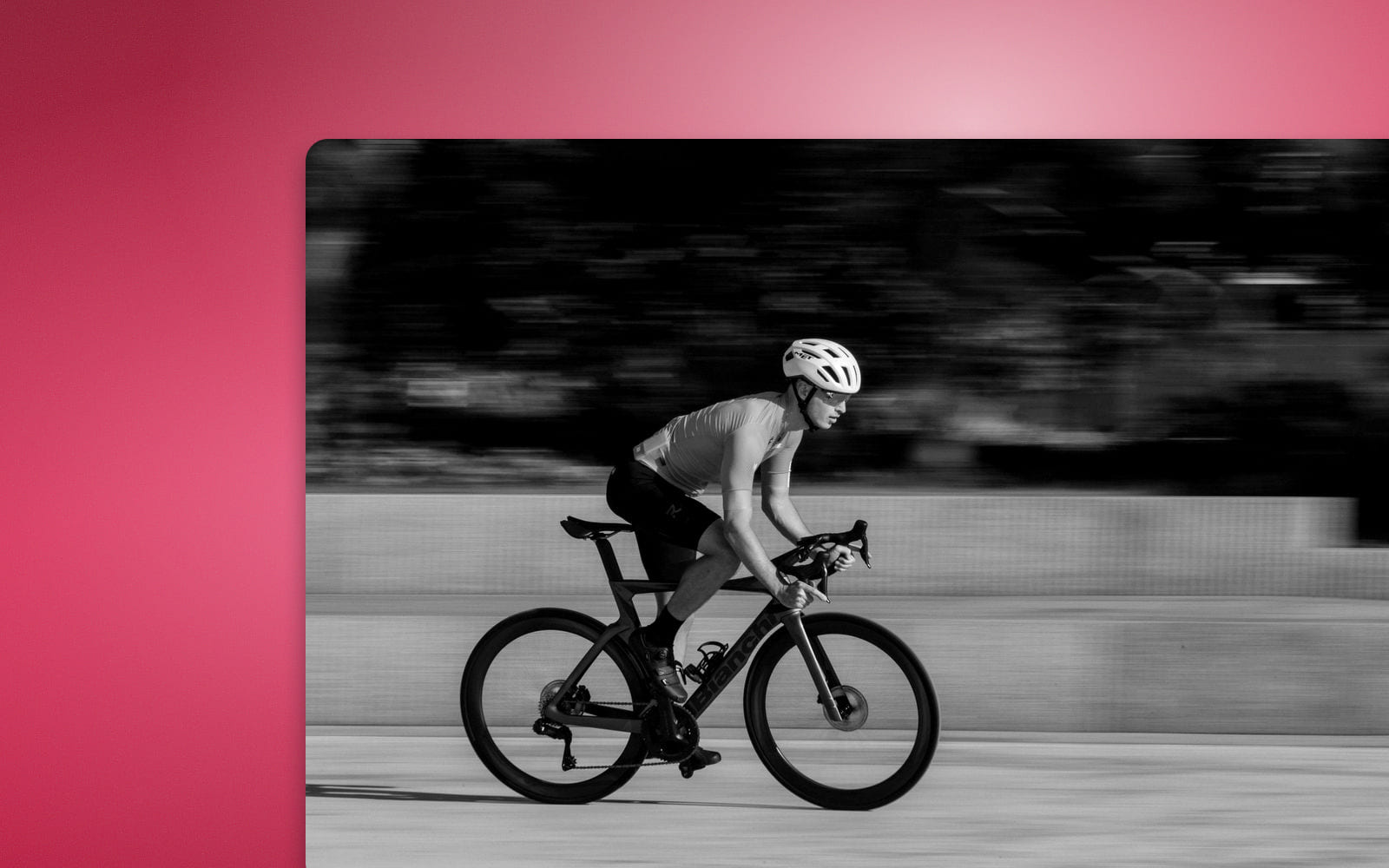 Endurance athlete in motion on a coloured field
